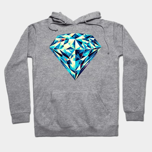 Geometric Brilliance: Vibrant Diamond Design Hoodie by AmandaOlsenDesigns